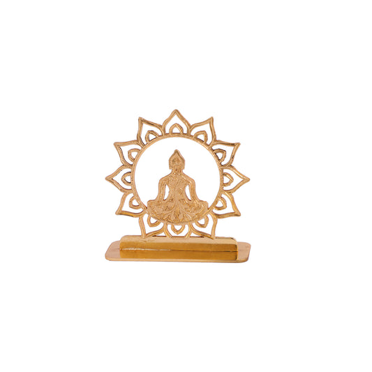 Elita Buddha Gold-Plated Finish in Brass Car Dashboard Decorative Figurine, 6 cm
