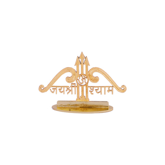 Elita Shri Shyam Gold-Plated Finish in Brass Decorative Figurine for Car Dashboard, Modern Style, 6 x 6 cm