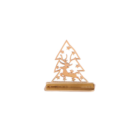 Elita Christmas Tree Gold-Plated Finish in Brass Car Dashboard, Dashboard Decoration