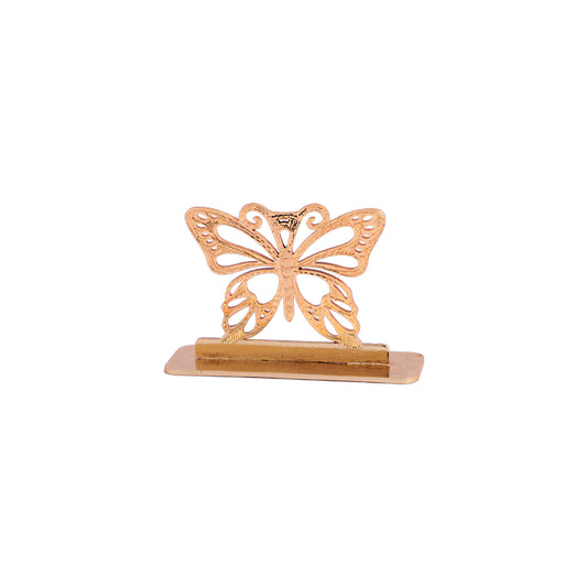Elita Decorative Butterfly Car Dashboard Ornament, Gold-Plated Finish in Brass