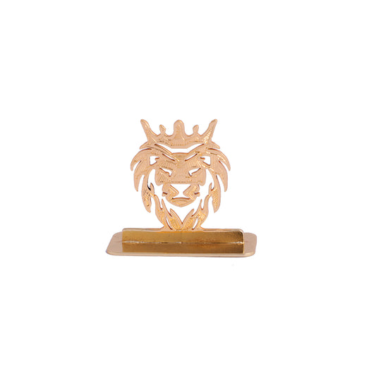 Elita Lion Car Dashboard Ornament Gold-Plated Finish in Brass