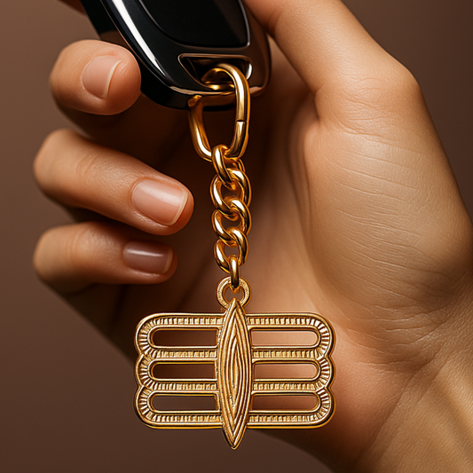 Elita Gold-Plated Finish Brass Third Shiv Eye Keychain Charm, Decorative Chain, Elegant Design