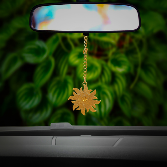 Elita Car Hanging Sun Design Luxury Suraj Items in Brass with Gold Plated