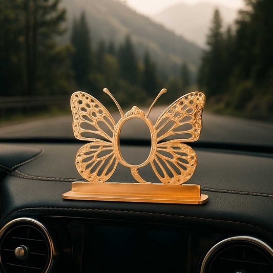 ElitaButterfly Car Dashboard Gold-Plated Finish in Brass, Decorative Dashboard