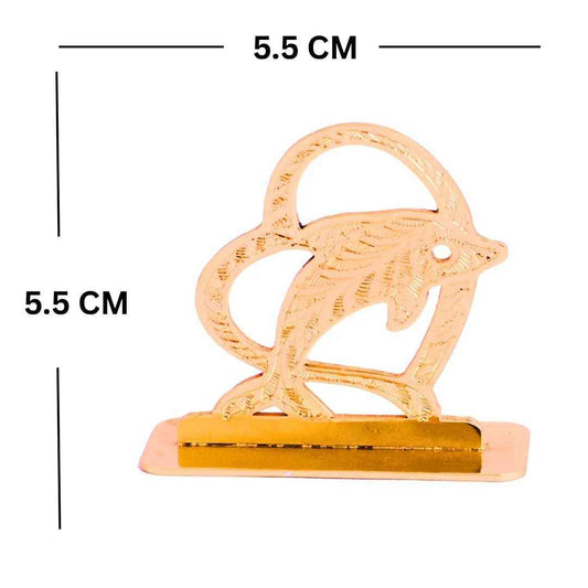 Elita Decorative Car Dashboard Dolphin Ornament, Gold-Plated Finish in Brass
