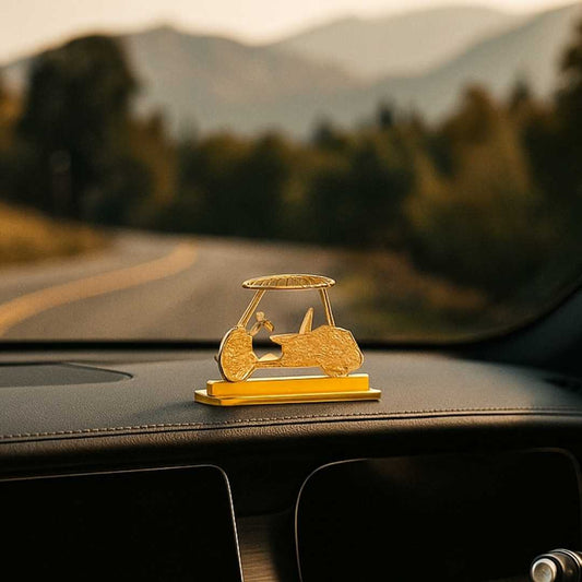 Elita Car Dashbaord Brass Figurine, Gold-Plated Finish, Car Dashboard Decoration, 6 x 1 x 6 cm