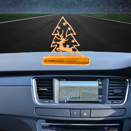 Elita Christmas Tree Gold-Plated Finish in Brass Car Dashboard, Dashboard Decoration