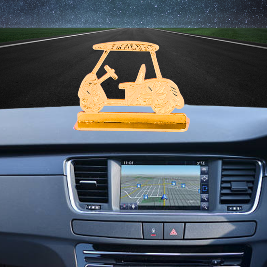 Elita Car Dashbaord Brass Figurine, Gold-Plated Finish, Car Dashboard Decoration, 6 x 1 x 6 cm