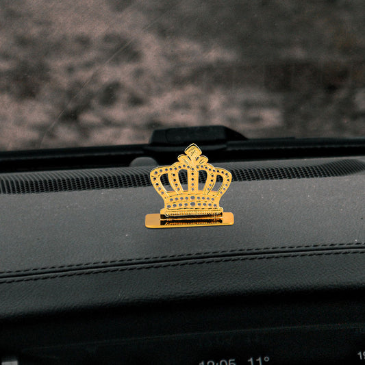 Brass Crown Car Dashboard Figurine