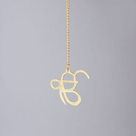 Elita Ek Onkar Car Rearview Mirror Hanging Charm, Gold-Tone Chain, Decorative Car Accessory Religious Gifts