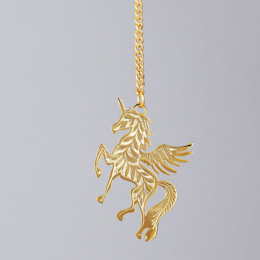 Gold Brass Unicorn Car Hanging