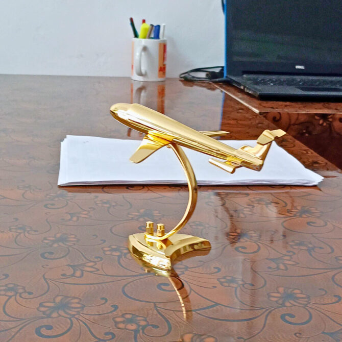 Office/Home Table Top Aeroplane and Wing in Brass