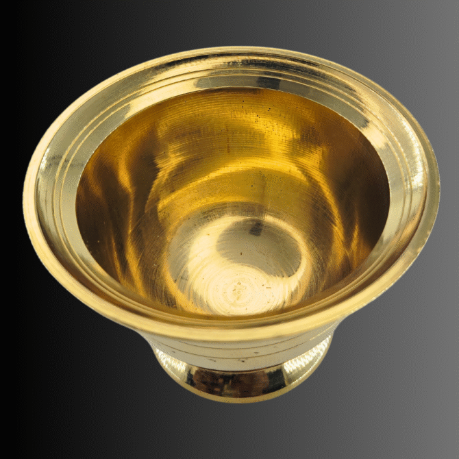 Dahliya Brass Pooja Diya, 6.5 X 4.5 cm, for Home, Office - Image 5