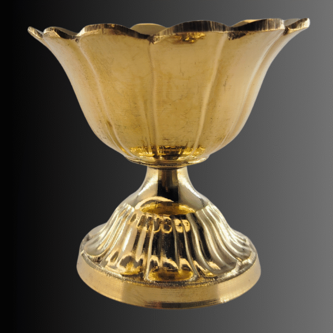 Brass Diya Decorative Pan Diya for Pooja, Diwali, Durga Puja, Ganesh Chaturthi, Holi, Christmas, New Year - Image 3