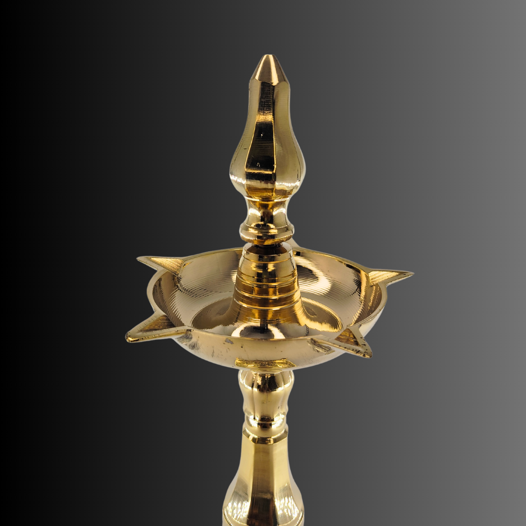 Kashi Kailash Brass Pooja Diya, Lotus Flower Vase - Hand Painted, for Diwali, Holi, Christmas, Weddings, Home Decor - Image 5