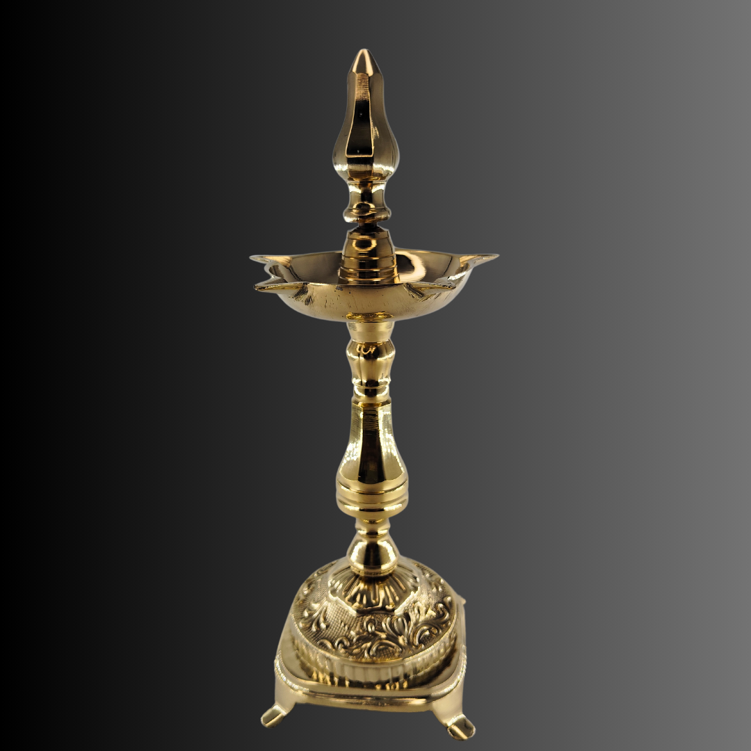 Kashi Kailash Brass Pooja Diya, Lotus Flower Vase - Hand Painted, for Diwali, Holi, Christmas, Weddings, Home Decor - Image 6