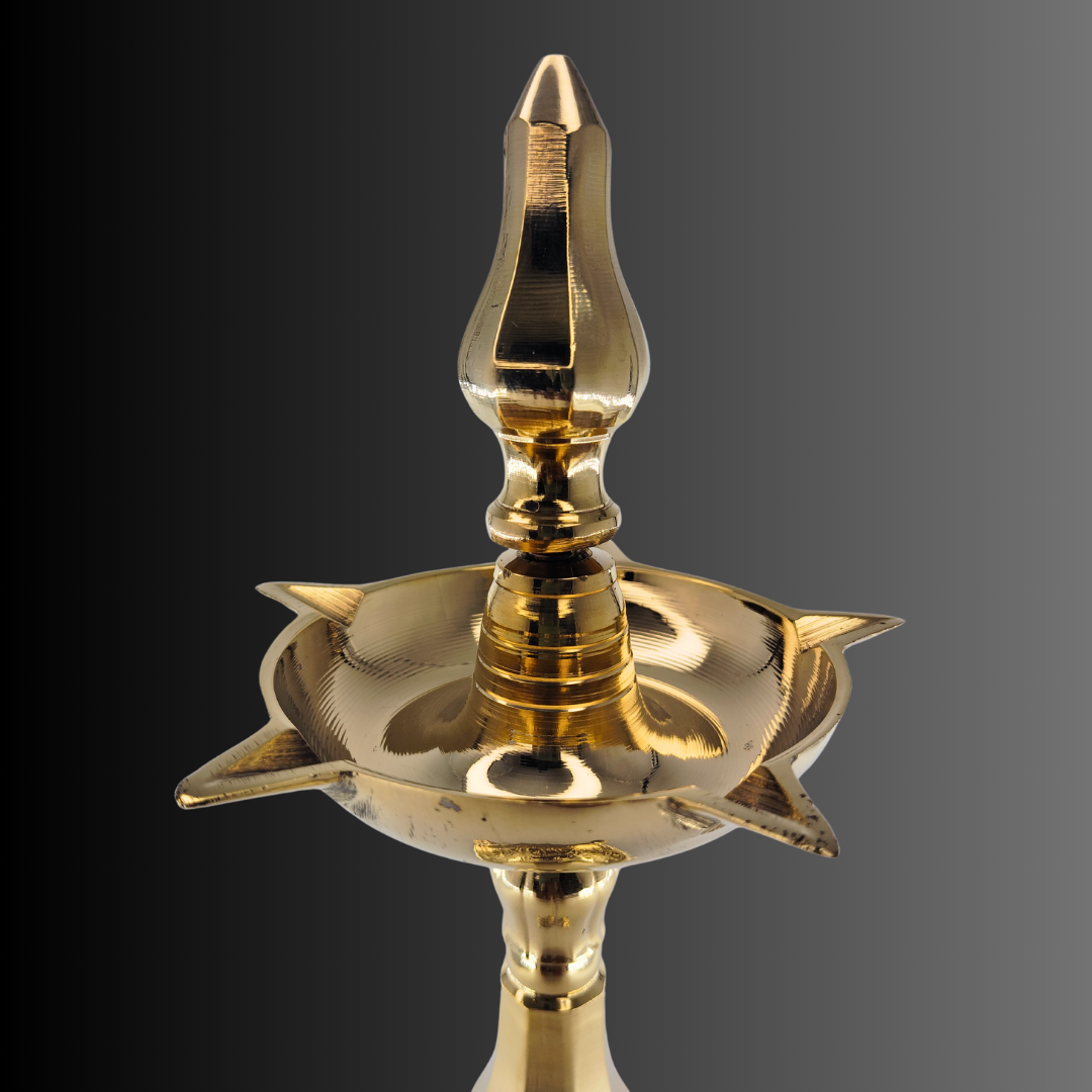 Kashi Kailash Brass Pooja Diya, Lotus Flower Vase - Hand Painted, for Diwali, Holi, Christmas, Weddings, Home Decor - Image 7