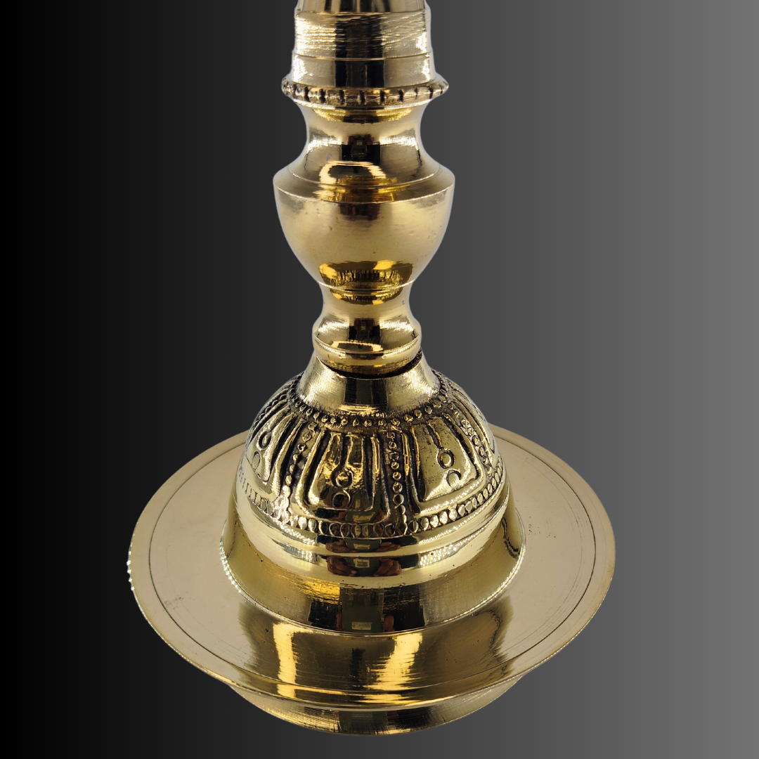 Rudraksh Brass Pooja Diya, Lotus Flower Vase - Hand Painted, for Diwali, Holi, Christmas, Weddings, Home Decor, Brass Finish, Traditional Indian Oil Lamp - Image 4