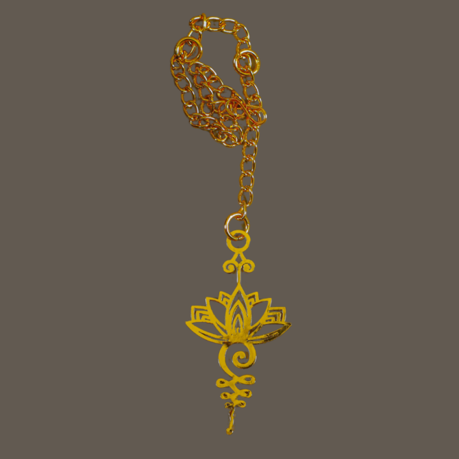 Lotus Flower Car Hanging in Brass with Gold Plated