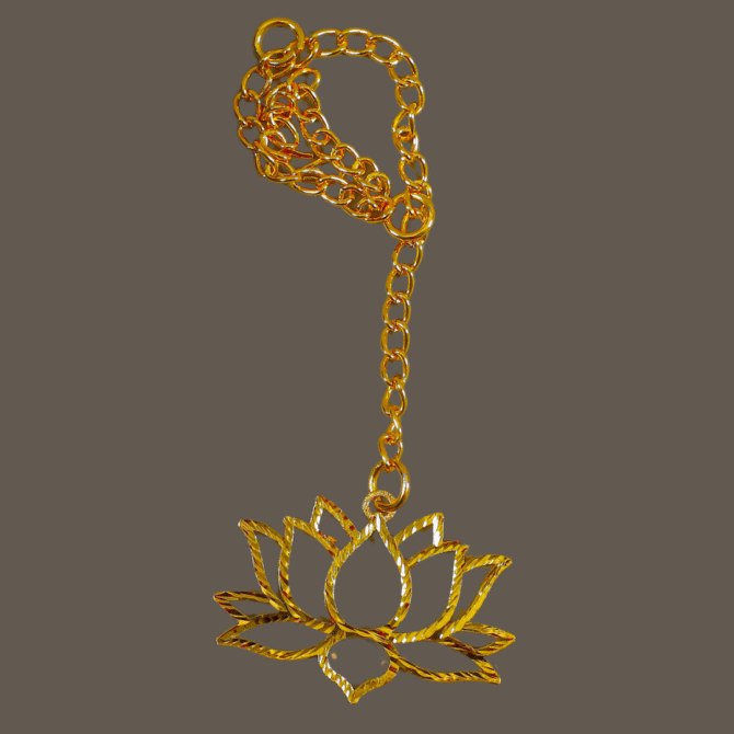 Lotus Flower Shaped Car Hanging Charm in Brass with Gold Plated - Image 5