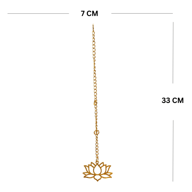 Lotus Flower Shaped Car Hanging Charm in Brass with Gold Plated - Image 4