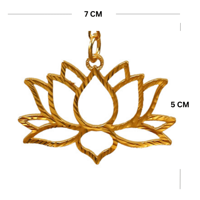 Lotus Flower Shaped Car Hanging Charm in Brass with Gold Plated - Image 3
