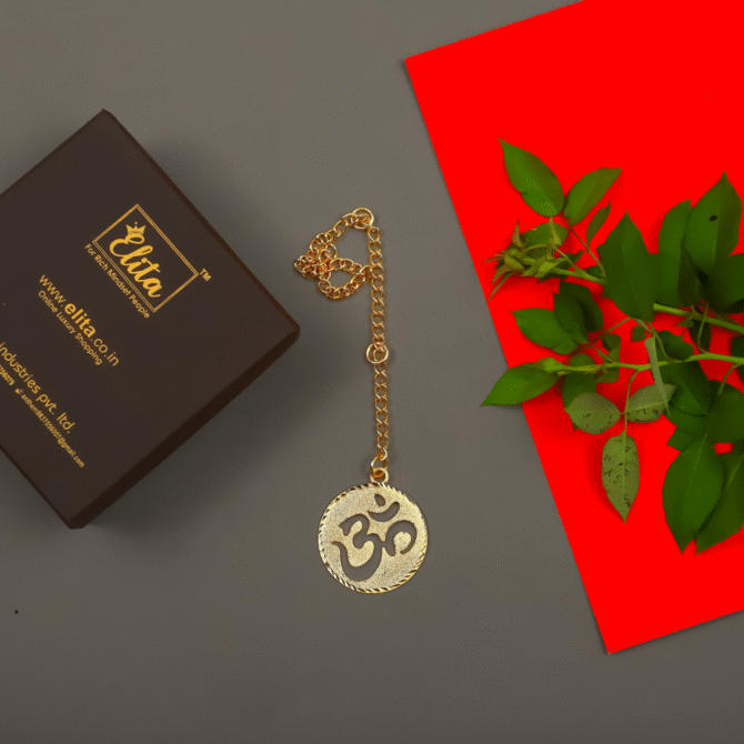 Om Car Hanging Charm in Brass Gold Plated - Image 2