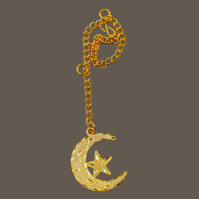Moon Chand Sitara Car Hanging in Brass with Gold Plated, Islamic Religious Gifts - Image 5