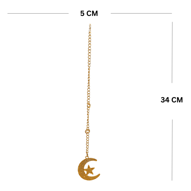 Moon Chand Sitara Car Hanging in Brass with Gold Plated, Islamic Religious Gifts - Image 4