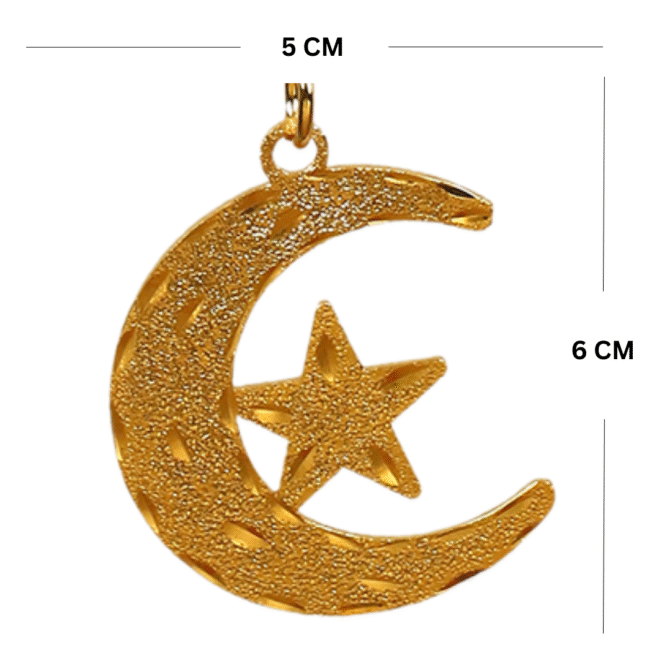 Moon Chand Sitara Car Hanging in Brass with Gold Plated, Islamic Religious Gifts - Image 3