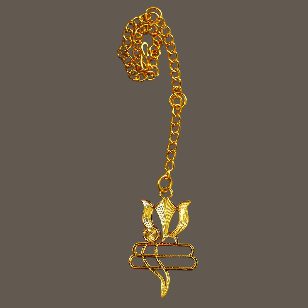 Car Hanging Shiva Icon, Ganesha Lotus Flowers Luxury Design in Brass with Gold Plated - Image 6