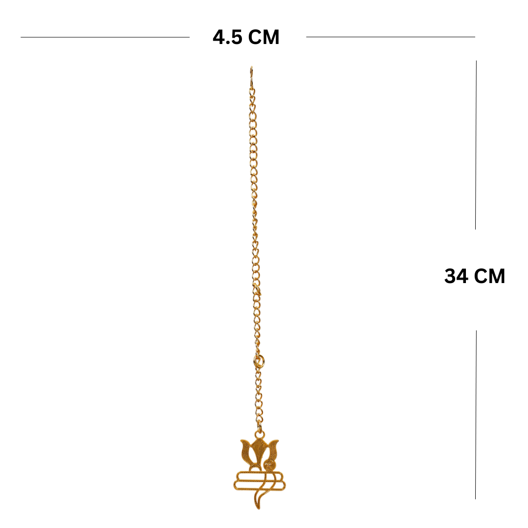 Car Hanging Shiva Icon, Ganesha Lotus Flowers Luxury Design in Brass with Gold Plated - Image 8