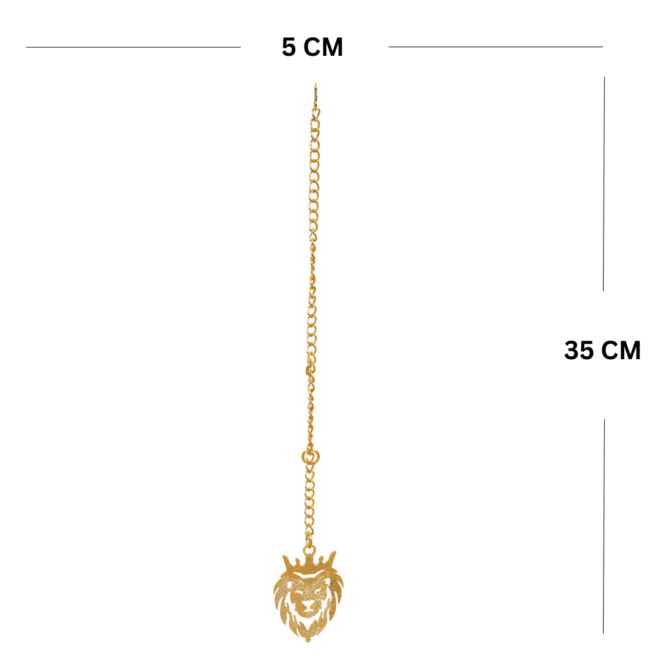Lion Car Hanging Accessories in Brass with Gold Plated, Decorative Pieces - Image 4