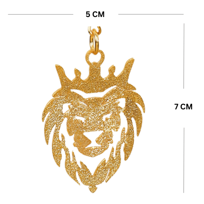 Lion Car Hanging Accessories in Brass with Gold Plated, Decorative Pieces - Image 3