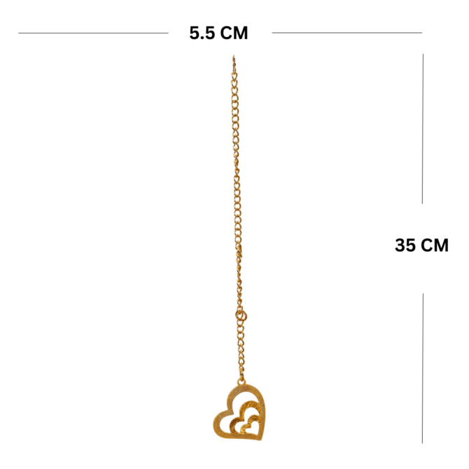 Triple Heart Car Hanging in Brass with Gold Plated - Image 4