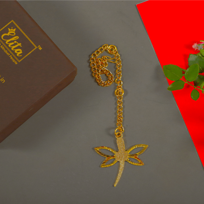 Dragonfly Butterflies Car Hanging in Brass with Gold Plated, Handcrafted Design - Image 2