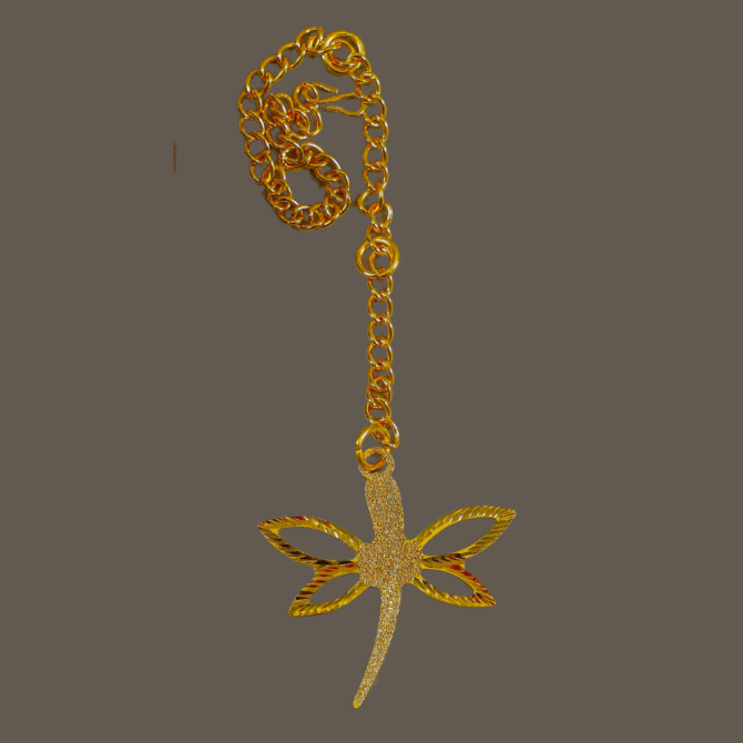 Dragonfly Butterflies Car Hanging in Brass with Gold Plated, Handcrafted Design - Image 5
