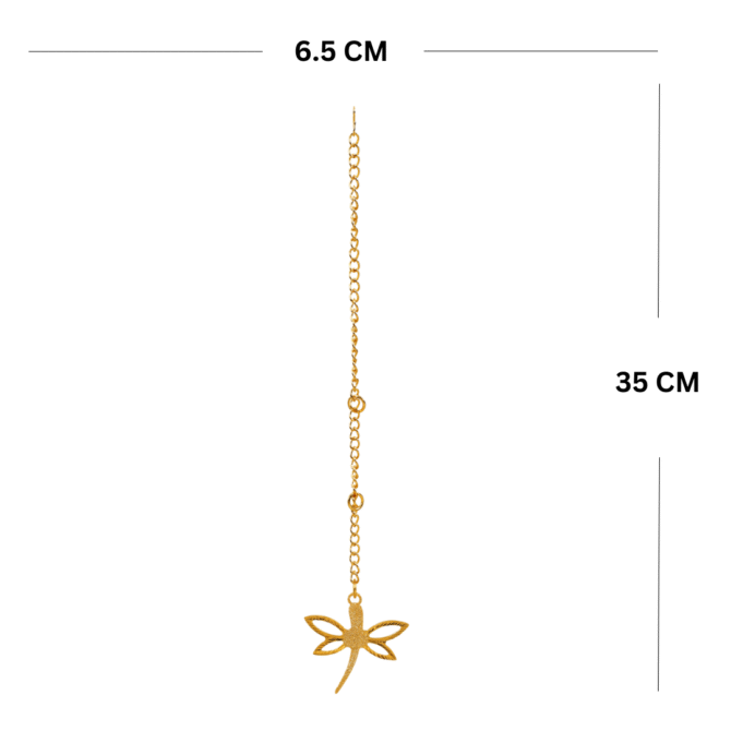 Dragonfly Butterflies Car Hanging in Brass with Gold Plated, Handcrafted Design - Image 4