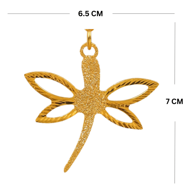 Dragonfly Butterflies Car Hanging in Brass with Gold Plated, Handcrafted Design - Image 3