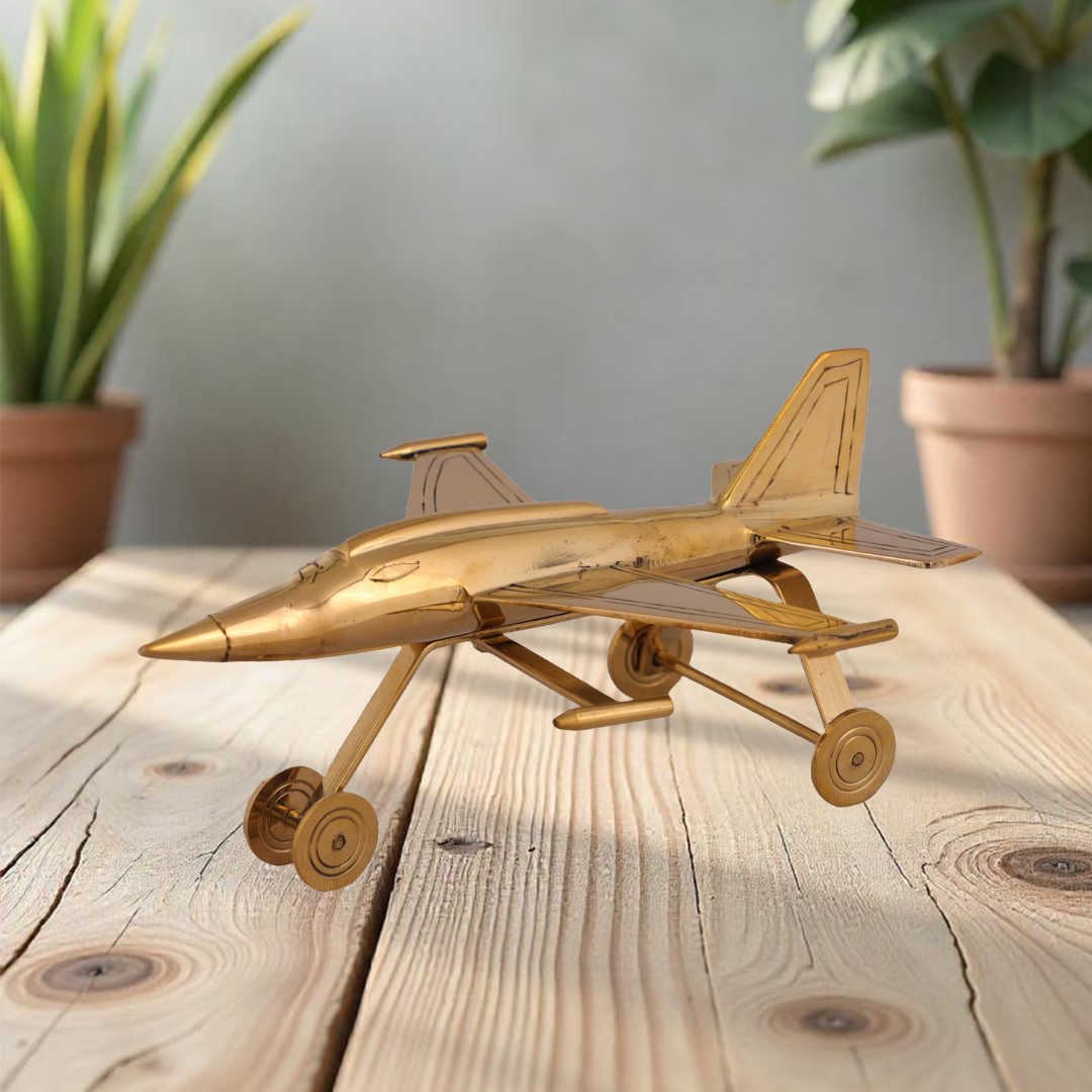 Elita Decorative Brass Fighter Aircraft Model, Desktop Showpiece, Military Aviation Collectible SK R-18