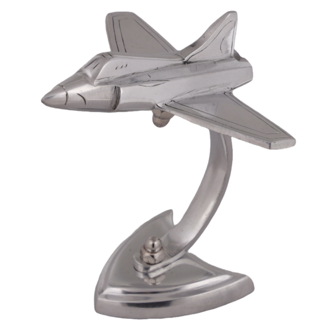 Decorative Airplane Model Display Stand, Silver Metal Desktop Aircraft Sculpture, Modern Office Desk Decor SK-RC2