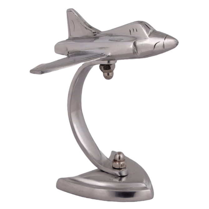 Decorative Airplane Model Display Stand, Silver Metal Desktop Aircraft Sculpture, Modern Office Desk Decor SK-RC2