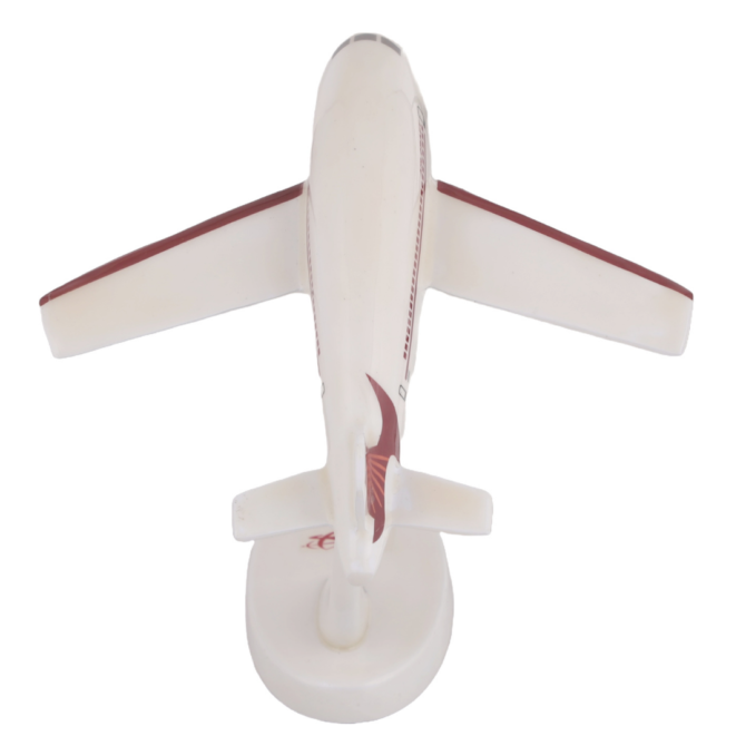 Air Craft Model Airplane Display Stand, Decorative White Desk Ornament with Red Stripes, Aviation Collectible SK-P1