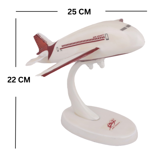 Air Craft Model Airplane Display Stand, Decorative White Desk Ornament with Red Stripes, Aviation Collectible SK-P1