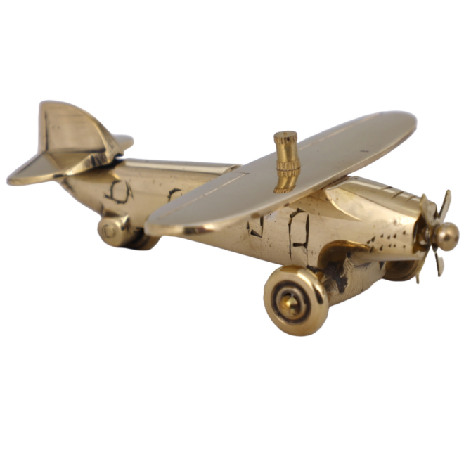 Style Decorative Metal Airplane Model, Antique Bronze Finish, Desktop Collectible SK F-20