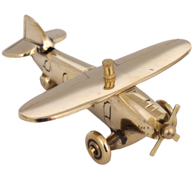 Style Decorative Metal Airplane Model, Antique Bronze Finish, Desktop Collectible SK F-20