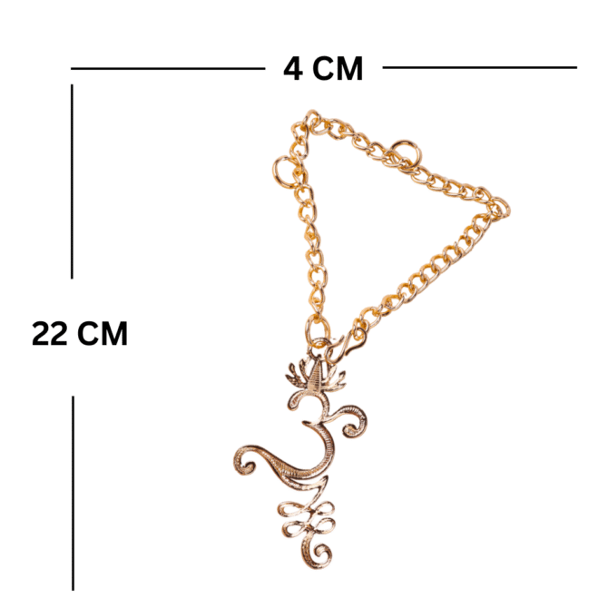 Elita Decorative Gold Plated Finish Brass Chain Car Hanging with Floral Swirl Pendant - Image 4