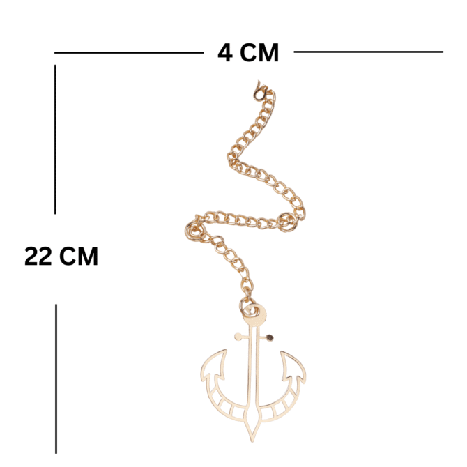 Elita Gold Plated Finish Brass Anchor Car Hanging with Chain, Nautical Design - Image 4