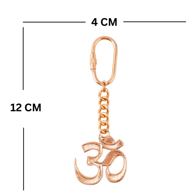 Elita Om Symbol Keychain, Gold Plated Finish Chain with Religious Charm, Spiritual Accessory - Image 5