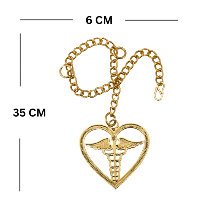 Heart Rearview Mirror Car Hanging Charm, Gold Color Chain Pendant, Gold-Plated Finish in Brass - Image 5